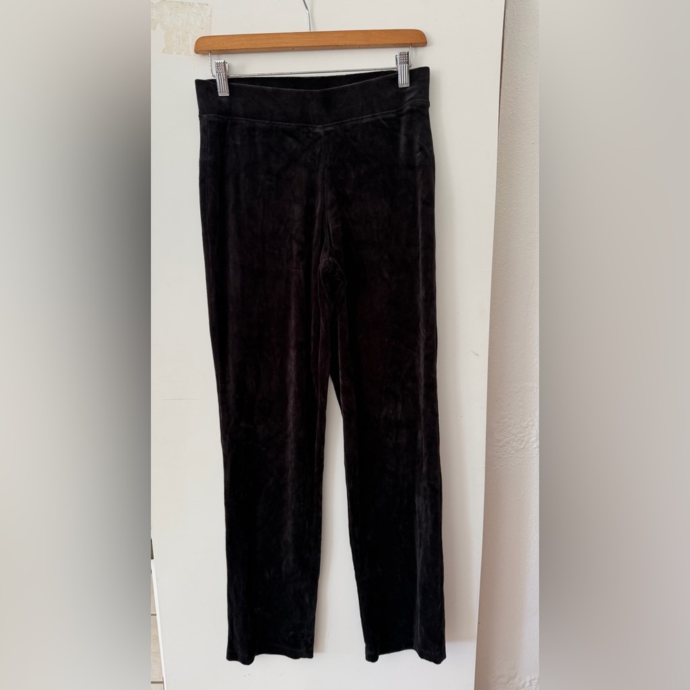 NWT TALBOTS Deep Black Velvet / Velour Cotton Blend Trousers Skinny Leg Size XS